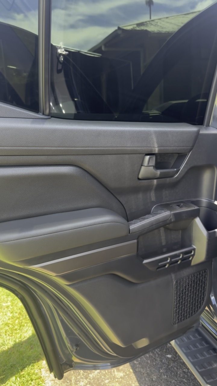 Truck interior — deep cleaned door panel